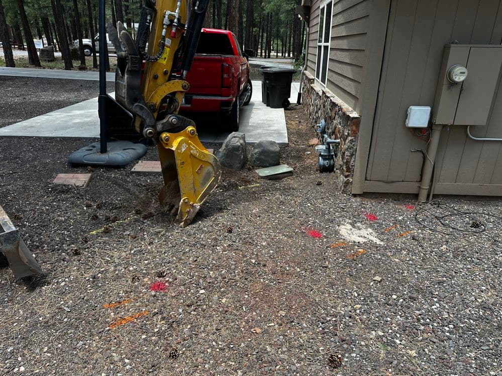 Sand Volleyball Pit and Water Line Installation